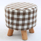 Trendy Cotton Blend Ottoman Plain Round Indoor Footstool Ottoman Khaki 1 Piece Clearhalo 'furn' 'furn_ottomans_poufs' 'Furniture' 'Living Room Furniture' 'Ottomans & Poufs' 'ottomans_poufs' 5635275