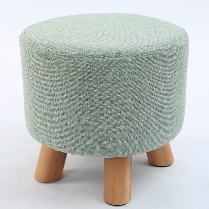 Trendy Cotton Blend Ottoman Plain Round Indoor Footstool Ottoman Green 1 Piece Clearhalo 'furn' 'furn_ottomans_poufs' 'Furniture' 'Living Room Furniture' 'Ottomans & Poufs' 'ottomans_poufs' 5635281