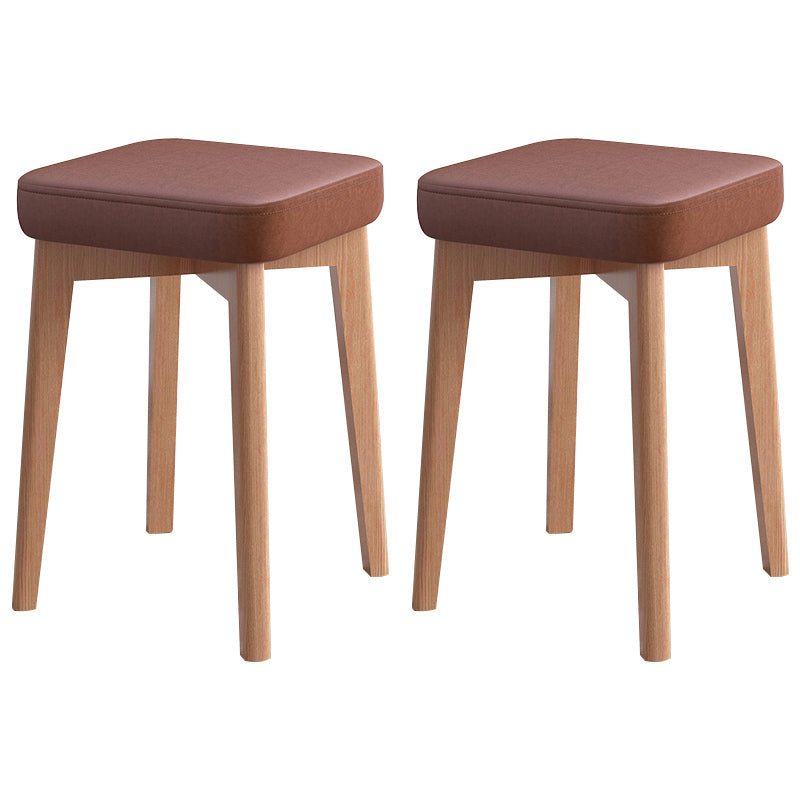 Indoor Cotton Ottoman Tear Resistant with Four Legs Cube Ottoman Square Modern Orange 2 Piece Set Clearhalo 'furn' 'furn_ottomans_poufs' 'Furniture' 'Living Room Furniture' 'Ottomans & Poufs' 'ottomans_poufs' 5635322