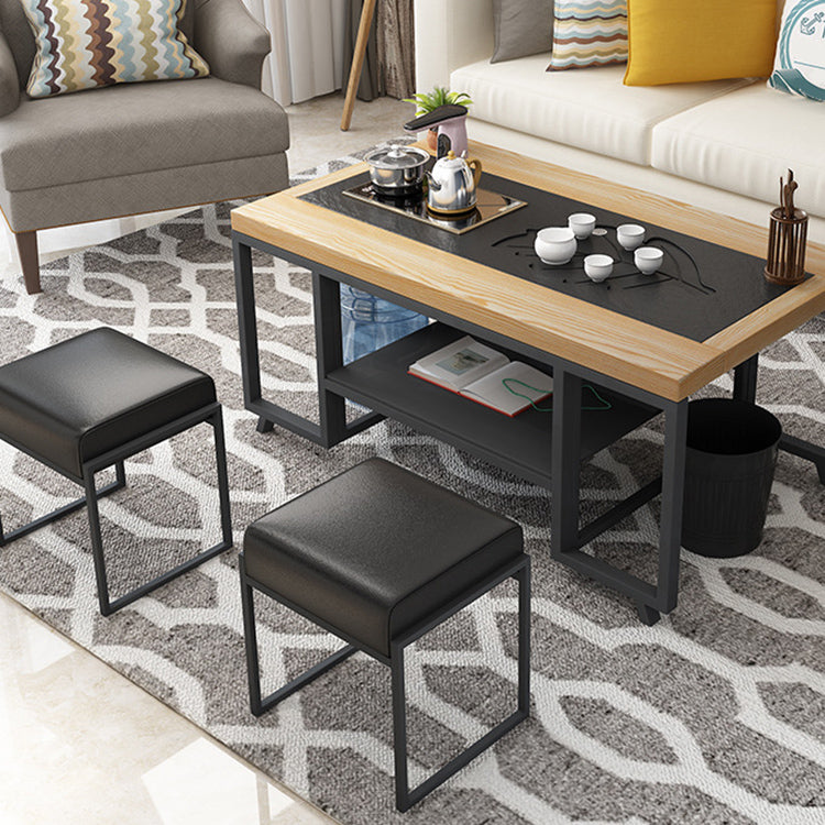 Modern Faux Leather Ottoman Pure Color Waterproof Rectangle Chair Ottoman