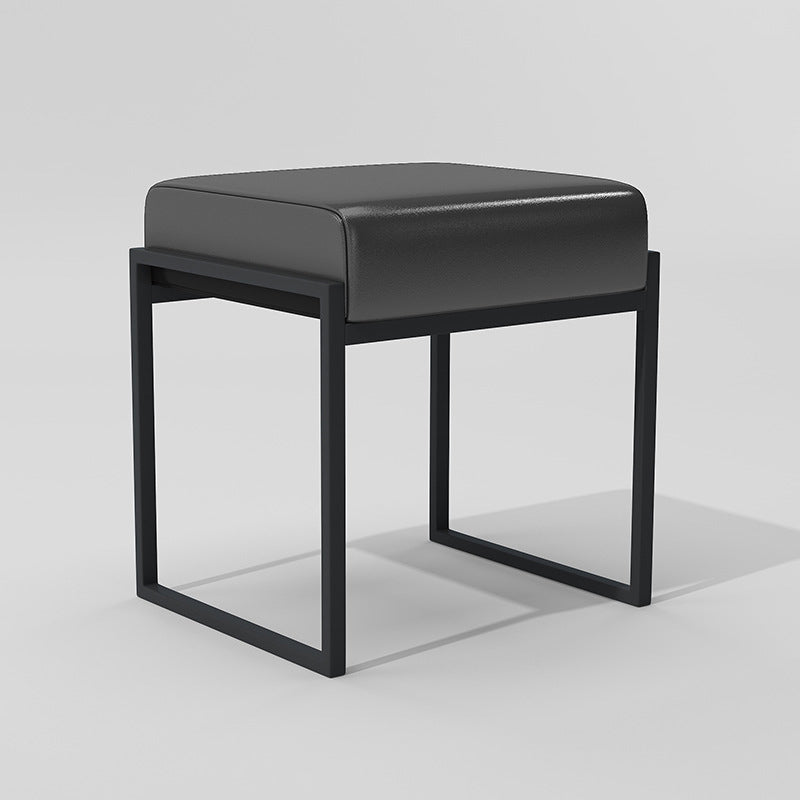 Ottoman moderno in pelle finta colore puro sedia rettangolo impermeabile