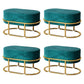 Glam Velvet Boucle Pouf Plain Oval Metal Frame Tear Resistant Ottoman Footrest Blackish Green 4 Piece Set Clearhalo 'furn' 'furn_ottomans_poufs' 'Furniture' 'Living Room Furniture' 'Ottomans & Poufs' 'ottomans_poufs' 5635381