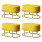 Glam Velvet Boucle Pouf Plain Oval Metal Frame Tear Resistant Ottoman Footrest Yellow 4 Piece Set Clearhalo 'furn' 'furn_ottomans_poufs' 'Furniture' 'Living Room Furniture' 'Ottomans & Poufs' 'ottomans_poufs' 5635400
