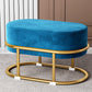 Glam Velvet Boucle Pouf Plain Oval Metal Frame Tear Resistant Ottoman Footrest Blue 1 Piece Clearhalo 'furn' 'furn_ottomans_poufs' 'Furniture' 'Living Room Furniture' 'Ottomans & Poufs' 'ottomans_poufs' 5635401