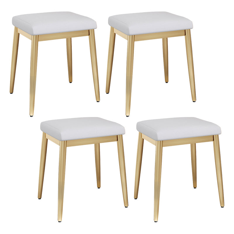 Stylish Pouf Ottoman Solid Color Water Resistant Rectangle Footstool Ottoman