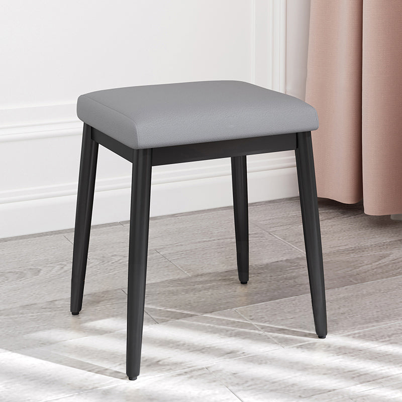 Stylish Pouf Ottoman Solid Color Water Resistant Rectangle Footstool Ottoman