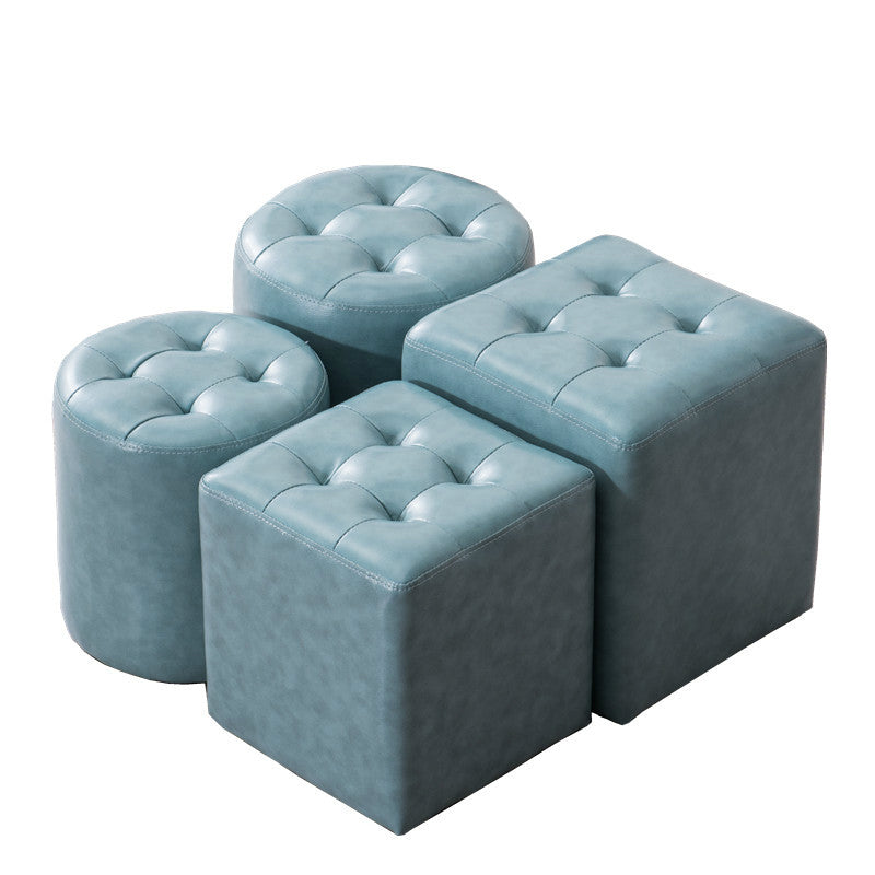 Cubo resistente all'acqua ottomana piazza medio secolo moderna vera pelle ottomana