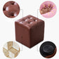 Water Resistant Cube Ottoman Square Mid-Century Modern Genuine Leather Ottoman