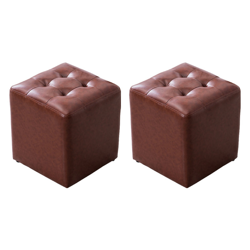 Cubo resistente all'acqua ottomana piazza medio secolo moderna vera pelle ottomana