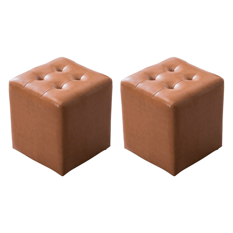 Cubo resistente all'acqua ottomana piazza medio secolo moderna vera pelle ottomana