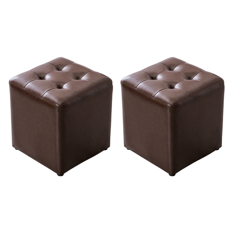 耐水性キューブオットマンスクエアミッドセンチュリーモダンな本物の革のオットマン