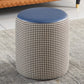 Modern Contrast Color Boucle Pouf Cylinder Shape Cotton Scratch Fool Stool Ottoman 14"L x 14"W x 15"H Blue 1 Piece Clearhalo 'furn' 'furn_ottomans_poufs' 'Furniture' 'Living Room Furniture' 'Ottomans & Poufs' 'ottomans_poufs' 5635589