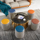 Modern Contrast Color Boucle Pouf Cylinder Shape Cotton Scratch Fool Stool Ottoman Clearhalo 'furn' 'furn_ottomans_poufs' 'Furniture' 'Living Room Furniture' 'Ottomans & Poufs' 'ottomans_poufs' 5635599