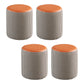 Modern Contrast Color Boucle Pouf Cylinder Shape Cotton Scratch Fool Stool Ottoman 14"L x 14"W x 15"H Orange 4 Piece Set Clearhalo 'furn' 'furn_ottomans_poufs' 'Furniture' 'Living Room Furniture' 'Ottomans & Poufs' 'ottomans_poufs' 5635604