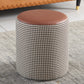 Modern Contrast Color Boucle Pouf Cylinder Shape Cotton Scratch Fool Stool Ottoman 14"L x 14"W x 15"H Coffee 1 Piece Clearhalo 'furn' 'furn_ottomans_poufs' 'Furniture' 'Living Room Furniture' 'Ottomans & Poufs' 'ottomans_poufs' 5635614