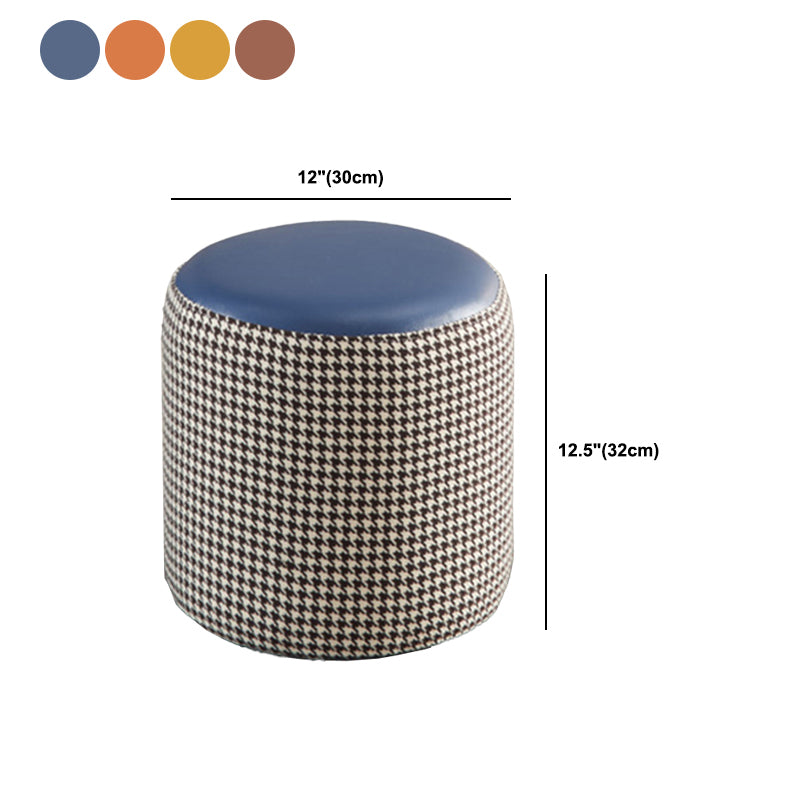 Modern Contrast Color Boucle Pouf Cylinder Shape Cotton Scratch Fool Stool Ottoman Clearhalo 'furn' 'furn_ottomans_poufs' 'Furniture' 'Living Room Furniture' 'Ottomans & Poufs' 'ottomans_poufs' 5635617