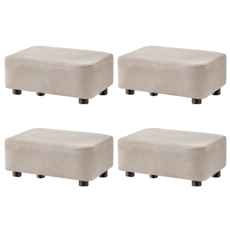 Contemporary Ottoman Solid Color Water Resistant Leather Rectangle Footstool Ottoman 16"L x 11"W x 7"H Beige 4 Piece Set Clearhalo 'furn' 'furn_ottomans_poufs' 'Furniture' 'Living Room Furniture' 'Ottomans & Poufs' 'ottomans_poufs' 5635675