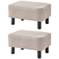 Contemporary Ottoman Solid Color Water Resistant Leather Rectangle Footstool Ottoman 16"L x 11"W x 9"H Beige 2 Piece Set Clearhalo 'furn' 'furn_ottomans_poufs' 'Furniture' 'Living Room Furniture' 'Ottomans & Poufs' 'ottomans_poufs' 5635679