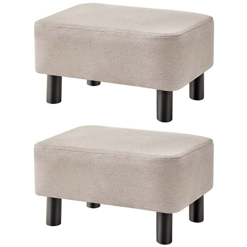 Contemporary Ottoman Solid Color Water Resistant Leather Rectangle Footstool Ottoman 16"L x 11"W x 9"H Beige 2 Piece Set Clearhalo 'furn' 'furn_ottomans_poufs' 'Furniture' 'Living Room Furniture' 'Ottomans & Poufs' 'ottomans_poufs' 5635679