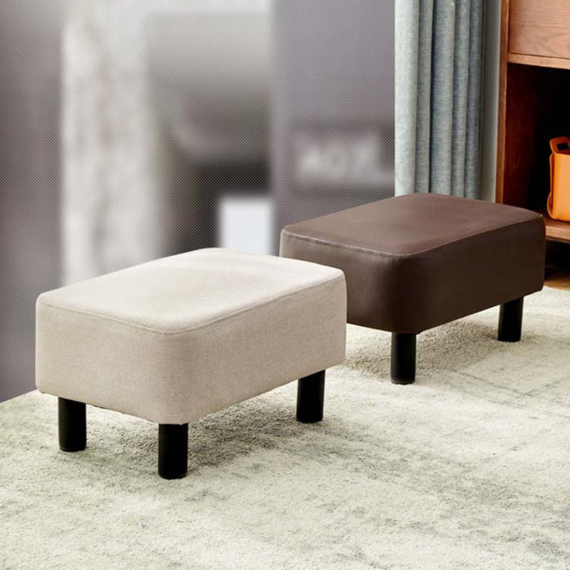 Contemporary Ottoman Solid Color Water Resistant Leather Rectangle Footstool Ottoman Clearhalo 'furn' 'furn_ottomans_poufs' 'Furniture' 'Living Room Furniture' 'Ottomans & Poufs' 'ottomans_poufs' 5635694