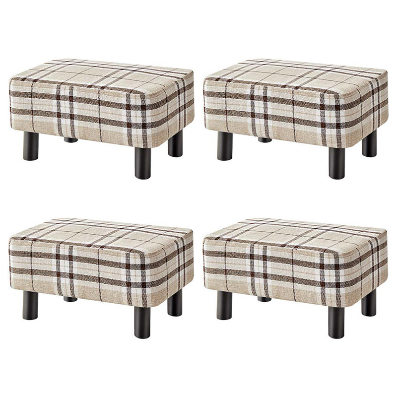 Contemporary Ottoman Solid Color Water Resistant Leather Rectangle Footstool Ottoman 16"L x 11"W x 9"H Khaki 4 Piece Set Clearhalo 'furn' 'furn_ottomans_poufs' 'Furniture' 'Living Room Furniture' 'Ottomans & Poufs' 'ottomans_poufs' 5635699