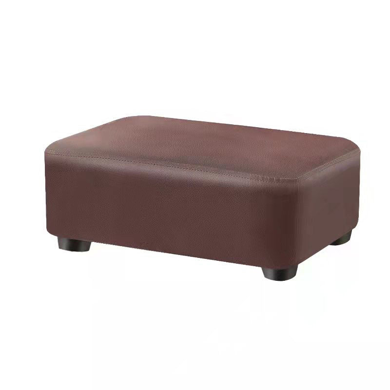 Contemporary Ottoman Solid Color Water Resistant Leather Rectangle Footstool Ottoman 16"L x 11"W x 7"H Brown 1 Piece Clearhalo 'furn' 'furn_ottomans_poufs' 'Furniture' 'Living Room Furniture' 'Ottomans & Poufs' 'ottomans_poufs' 5635713