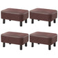 Contemporary Ottoman Solid Color Water Resistant Leather Rectangle Footstool Ottoman 16"L x 11"W x 9"H Brown 4 Piece Set Clearhalo 'furn' 'furn_ottomans_poufs' 'Furniture' 'Living Room Furniture' 'Ottomans & Poufs' 'ottomans_poufs' 5635718