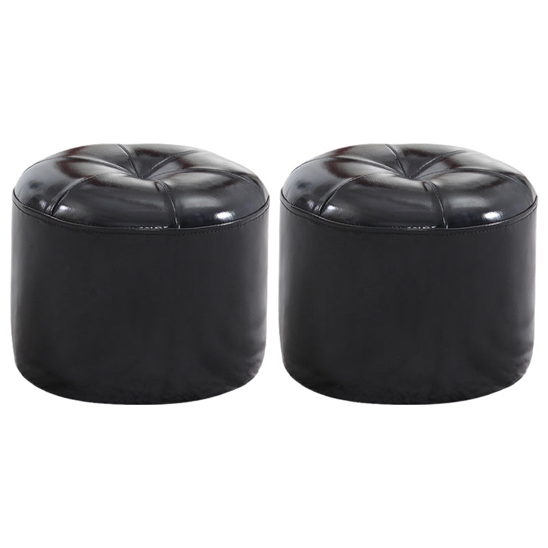 Ottomane runde Kunstlederkontrast Farbe zeitgenössischer Innenstandard Osmanisch Osmanisch