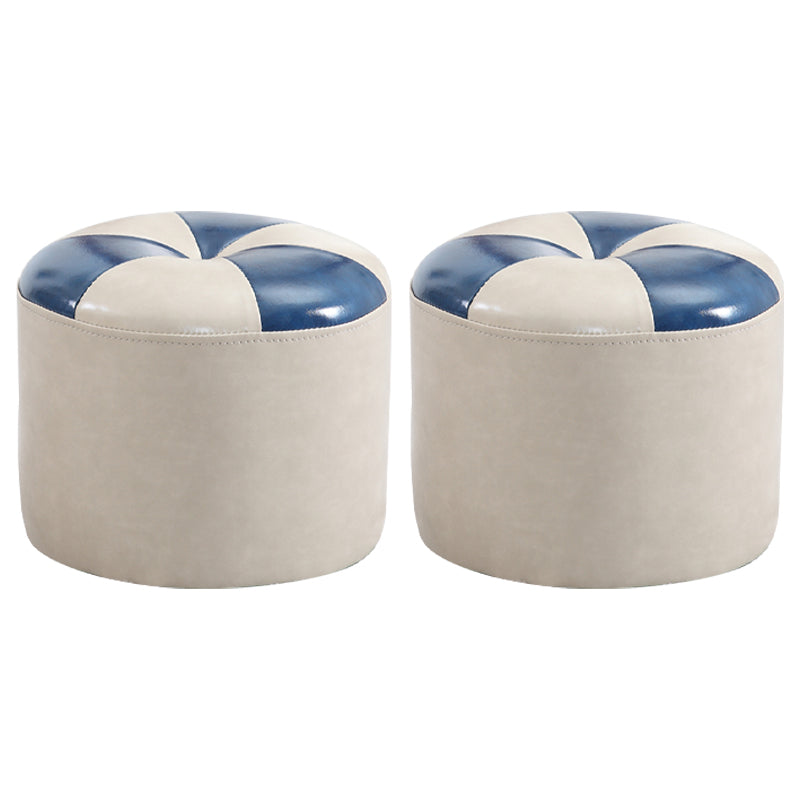 Otomano redondeo de cuero sintéxis color contemporáneo estándar interiores otomano de interior contemporáneo