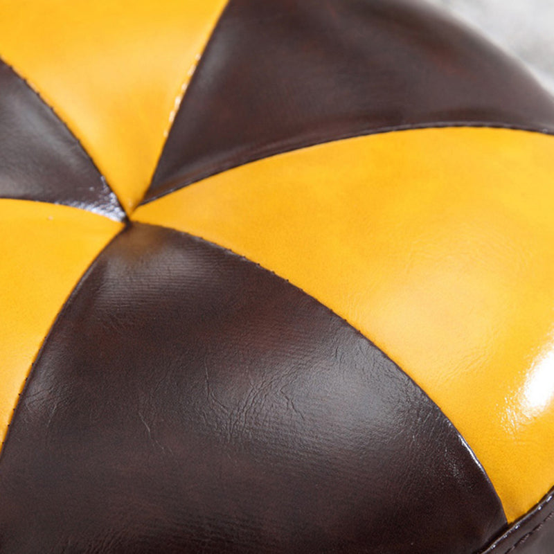 Ottoman rond faux contraste de contraste en cuir contemporain ottoman standard intérieur