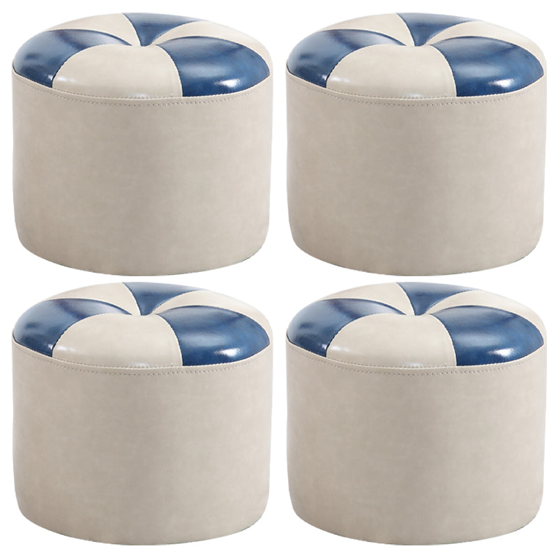 Ottomaanse ronde faux lederen contrast kleur eigentijdse indoor standaard ottoman