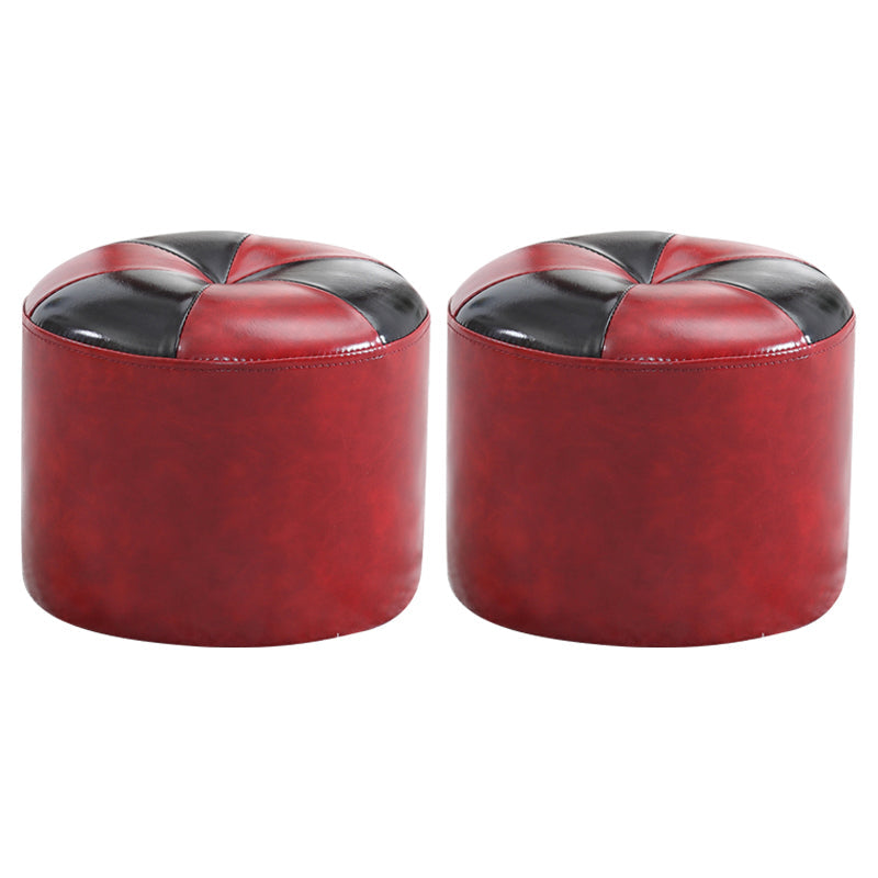 Otomano redondeo de cuero sintéxis color contemporáneo estándar interiores otomano de interior contemporáneo