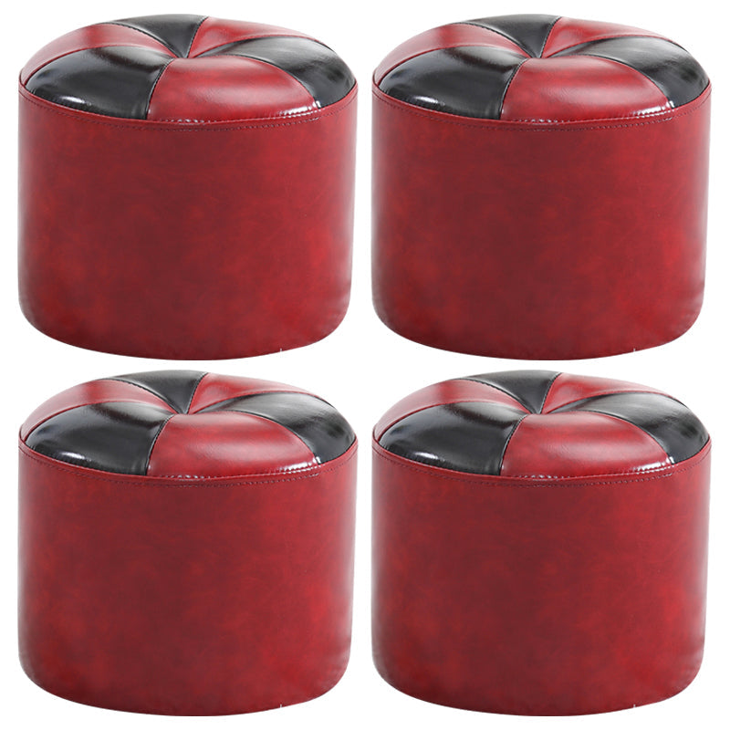 Ottoman rond faux contraste de contraste en cuir contemporain ottoman standard intérieur
