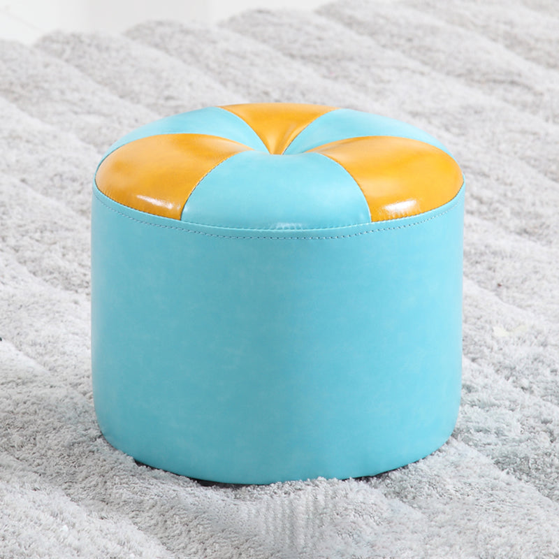 Ottoman rond faux contraste de contraste en cuir contemporain ottoman standard intérieur