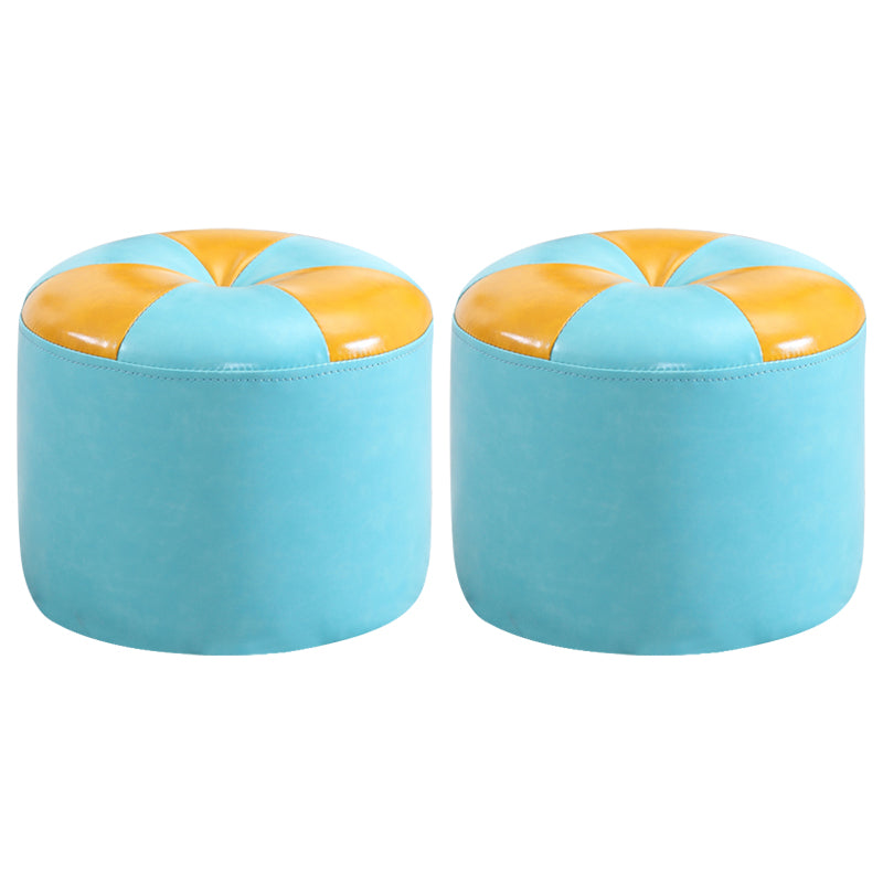 Otomano redondeo de cuero sintéxis color contemporáneo estándar interiores otomano de interior contemporáneo