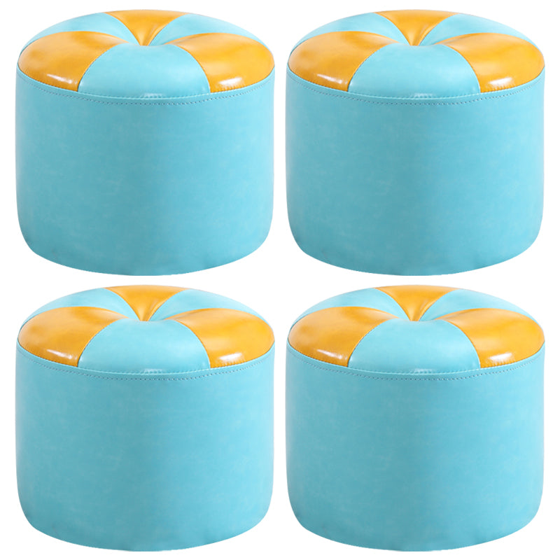 Ottomaanse ronde faux lederen contrast kleur eigentijdse indoor standaard ottoman