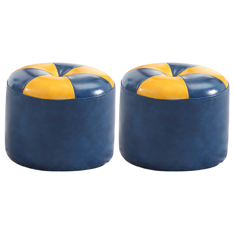 Ottoman rond faux contraste de contraste en cuir contemporain ottoman standard intérieur