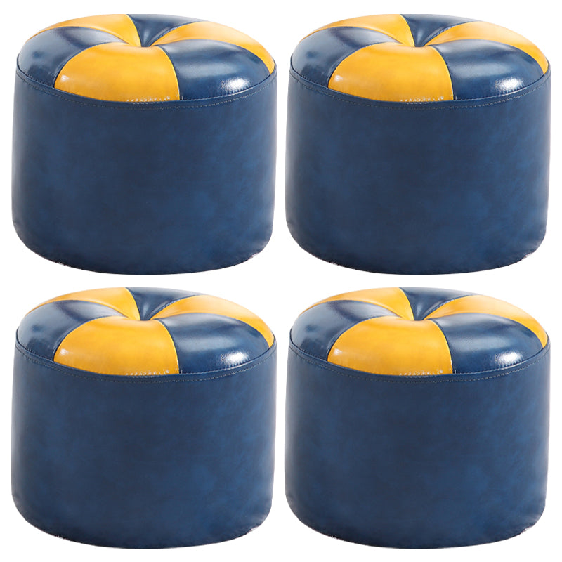 Ottoman rond faux contraste de contraste en cuir contemporain ottoman standard intérieur