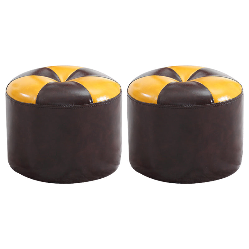 Otomano redondeo de cuero sintéxis color contemporáneo estándar interiores otomano de interior contemporáneo