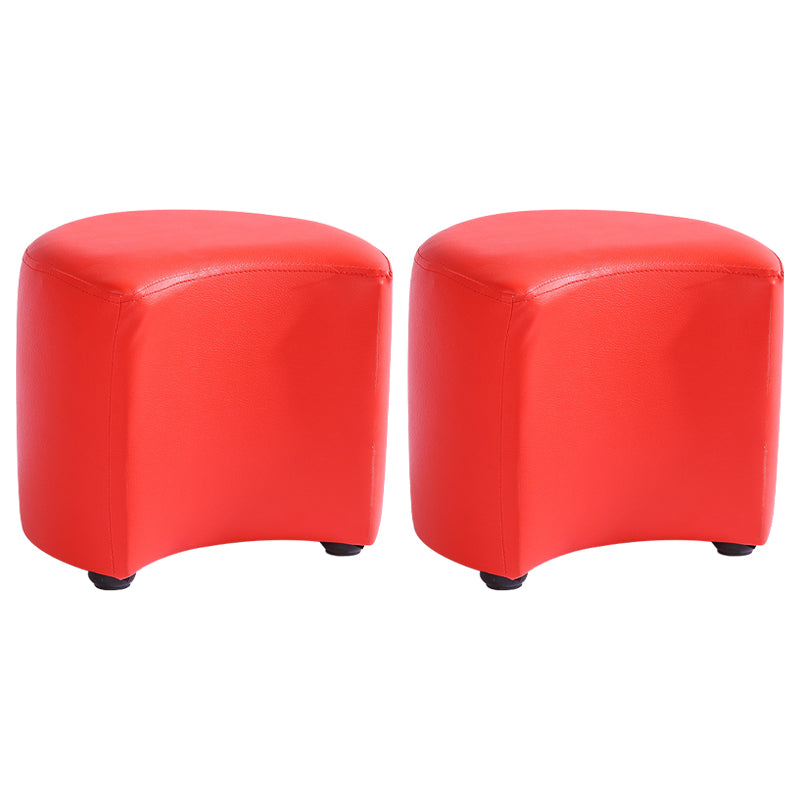 Modern Specialty Target Pouf Plain PU Leather Water Resistant Ottoman Taverna Red 2 Piece Set Clearhalo 'furn' 'furn_ottomans_poufs' 'Furniture' 'Living Room Furniture' 'Ottomans & Poufs' 'ottomans_poufs' 5635764