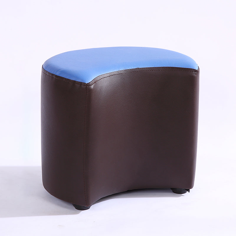 Modern Specialty Target Pouf Plain PU Leather Water Resistant Ottoman Taverna Black-Blue 1 Piece Clearhalo 'furn' 'furn_ottomans_poufs' 'Furniture' 'Living Room Furniture' 'Ottomans & Poufs' 'ottomans_poufs' 5635780
