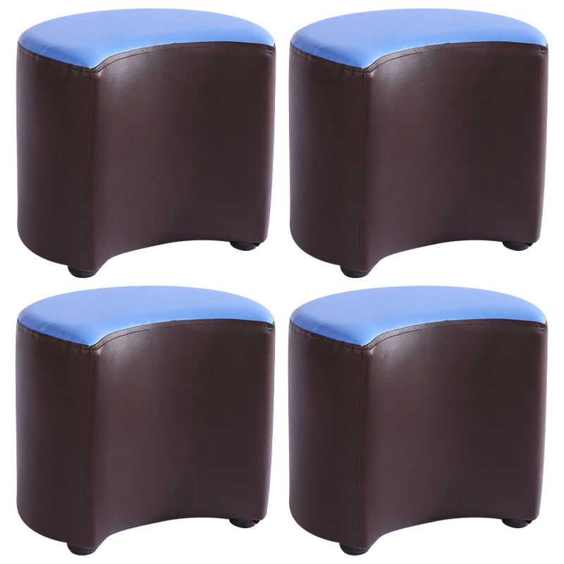 Modern Specialty Target Pouf Plain PU Leather Water Resistant Ottoman Taverna Black-Blue 4 Piece Set Clearhalo 'furn' 'furn_ottomans_poufs' 'Furniture' 'Living Room Furniture' 'Ottomans & Poufs' 'ottomans_poufs' 5635782