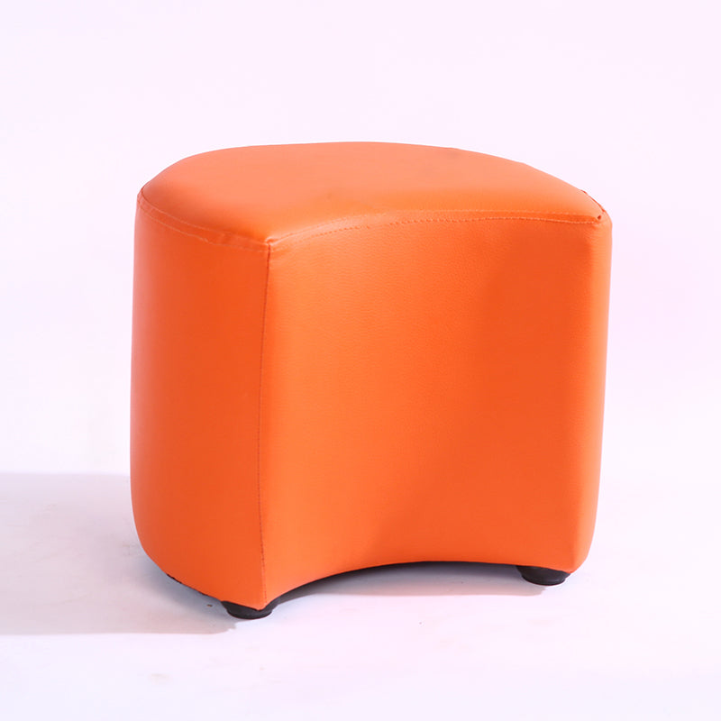 Modern Specialty Target Pouf Plain PU Leather Water Resistant Ottoman Taverna Orange 1 Piece Clearhalo 'furn' 'furn_ottomans_poufs' 'Furniture' 'Living Room Furniture' 'Ottomans & Poufs' 'ottomans_poufs' 5635795
