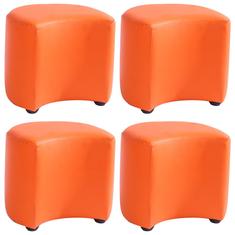 Modern Specialty Target Pouf Plain PU Leather Water Resistant Ottoman Taverna Orange 4 Piece Set Clearhalo 'furn' 'furn_ottomans_poufs' 'Furniture' 'Living Room Furniture' 'Ottomans & Poufs' 'ottomans_poufs' 5635797