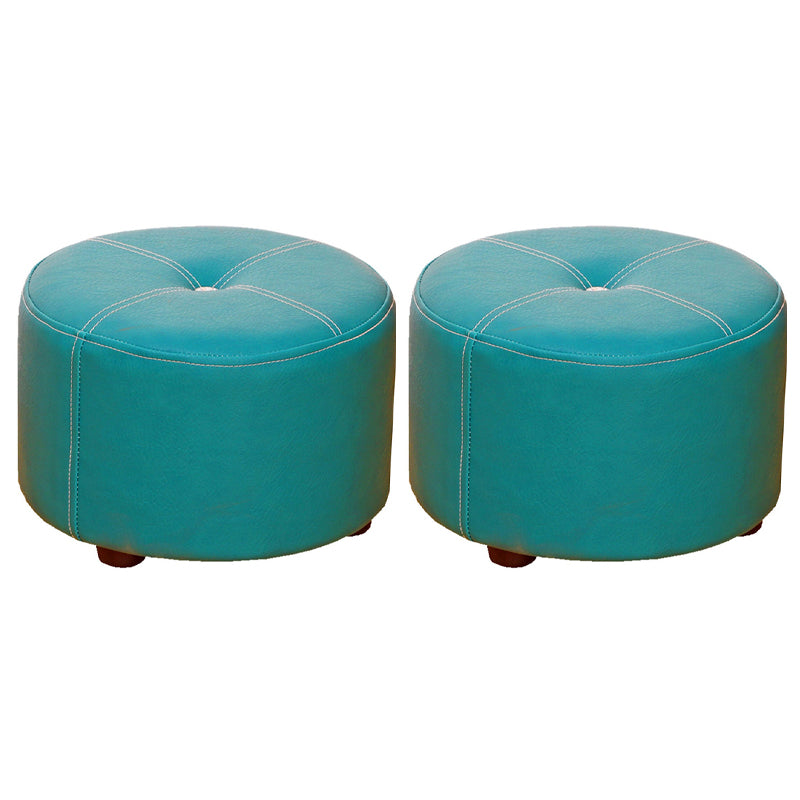 Pure Color Stain Resistant Standard Round Modern Yellow for Living Room 12"L x 12"W x 9"H Peacock Blue 2 Piece Set Clearhalo 'furn' 'furn_ottomans_poufs' 'Furniture' 'Living Room Furniture' 'Ottomans & Poufs' 'ottomans_poufs' 5635840