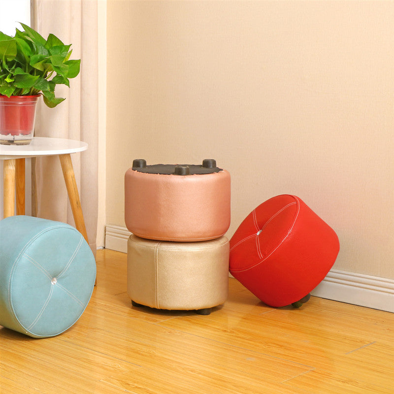 Pure Color Stain Resistant Standard Round Modern Yellow for Living Room Clearhalo 'furn' 'furn_ottomans_poufs' 'Furniture' 'Living Room Furniture' 'Ottomans & Poufs' 'ottomans_poufs' 5635842