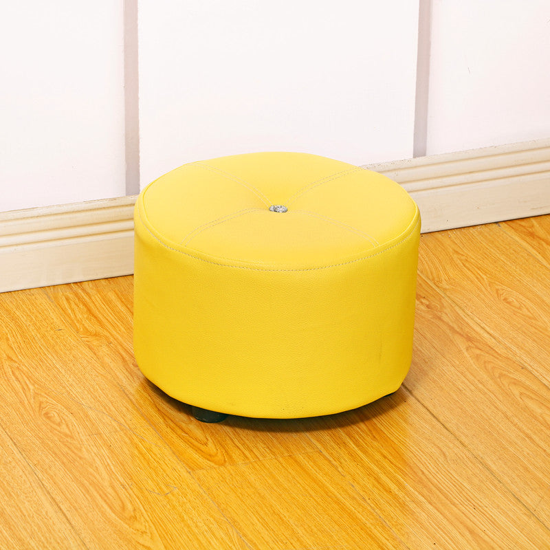 Pure Color Stain Resistant Standard Round Modern Yellow for Living Room 12"L x 12"W x 9"H Yellow 1 Piece Clearhalo 'furn' 'furn_ottomans_poufs' 'Furniture' 'Living Room Furniture' 'Ottomans & Poufs' 'ottomans_poufs' 5635844