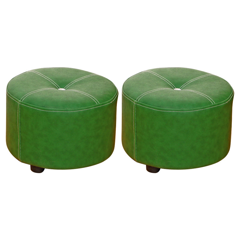 Pure Color Stain Resistant Standard Round Modern Yellow for Living Room 12"L x 12"W x 9"H Green 2 Piece Set Clearhalo 'furn' 'furn_ottomans_poufs' 'Furniture' 'Living Room Furniture' 'Ottomans & Poufs' 'ottomans_poufs' 5635851