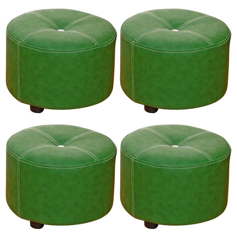 Pure Color Stain Resistant Standard Round Modern Yellow for Living Room 12"L x 12"W x 9"H Green 4 Piece Set Clearhalo 'furn' 'furn_ottomans_poufs' 'Furniture' 'Living Room Furniture' 'Ottomans & Poufs' 'ottomans_poufs' 5635852