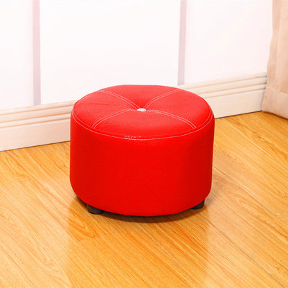Pure Color Stain Resistant Standard Round Modern Yellow for Living Room 12"L x 12"W x 9"H Red 1 Piece Clearhalo 'furn' 'furn_ottomans_poufs' 'Furniture' 'Living Room Furniture' 'Ottomans & Poufs' 'ottomans_poufs' 5635853